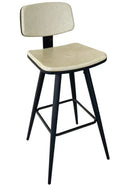Banco Bar FASHION, preto, estofado pele sintetica bege vintage