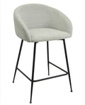 Banco bar LAUREN, metal, tecido linen cinza light