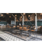 Banco bar LIVERPOOL, empilhável, preto, compensado de bétula