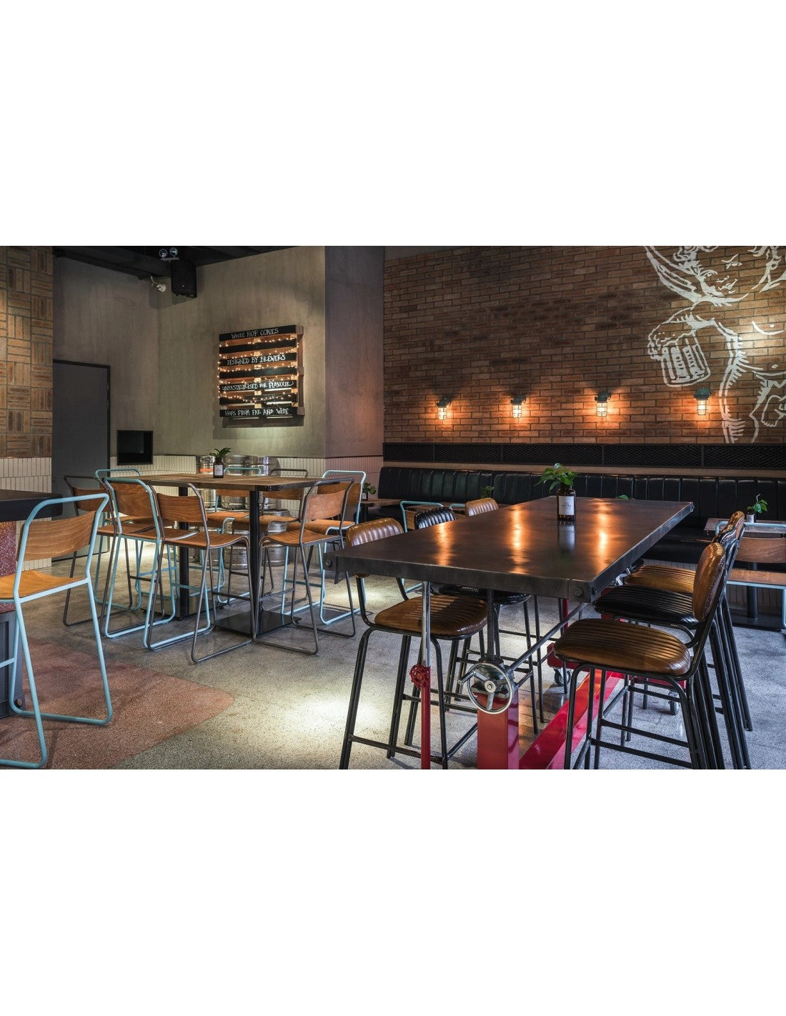 Banco bar LIVERPOOL, empilhável, preto, compensado de bétula