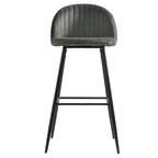 Banco bar PALM GREY, metal, tecido veludo cinza com palm