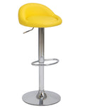 Banco de bar ALIVERI, cromado, pele sintética amarelo
