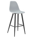 Banco de bar CLUNY, metal cor preto, polipropileno cinza