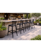 Banco de bar MILOS, tratamento anti UV, polipropileno branco