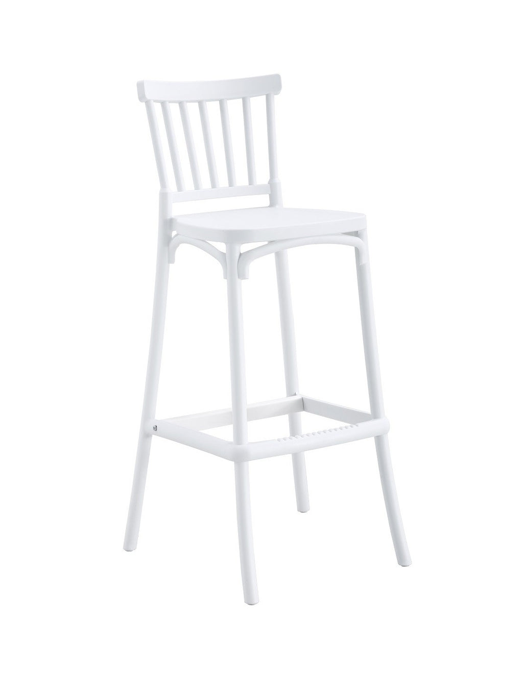 Banco de bar MILOS, tratamento anti UV, polipropileno branco