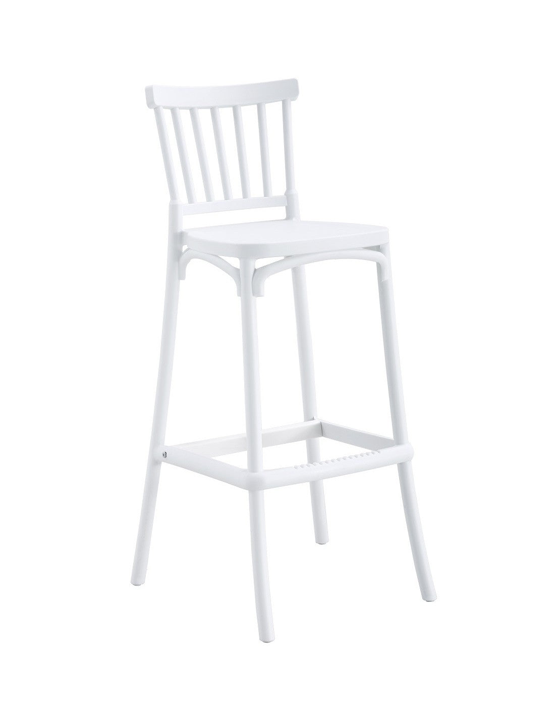 Banco de bar MILOS, tratamento anti UV, polipropileno branco