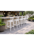 Banco de bar MILOS, tratamento anti UV, polipropileno branco
