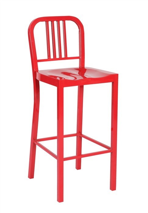 Banco de bar NAO, aço, vermelho