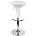 Banco de bar NORMAN (L), cromado, abs branco