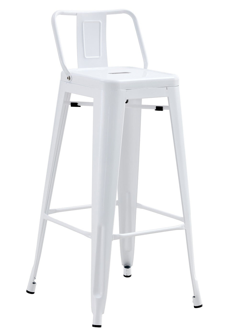 Banco de bar TOL R1 EK, empilhável, aço, branco