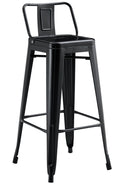 Banco de bar TOL R1 EK, empilhável, aço, preto