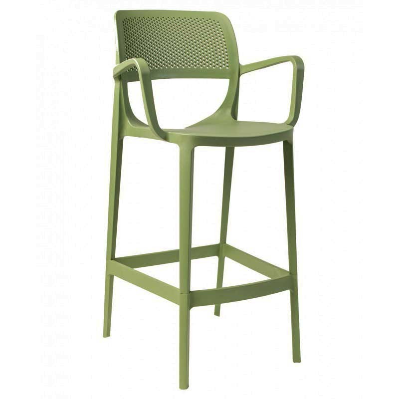 Banco de bar VERDI, polipropileno verde