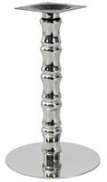 Base de mesa KARNAK, aço inoxidável, brilho polido, base 45 cms diâmetro, altura 72 cms