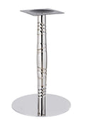 Base de mesa LUXOR, aço inoxidável, brilho polido, base 45 cms diâmetro, altura 72 cms