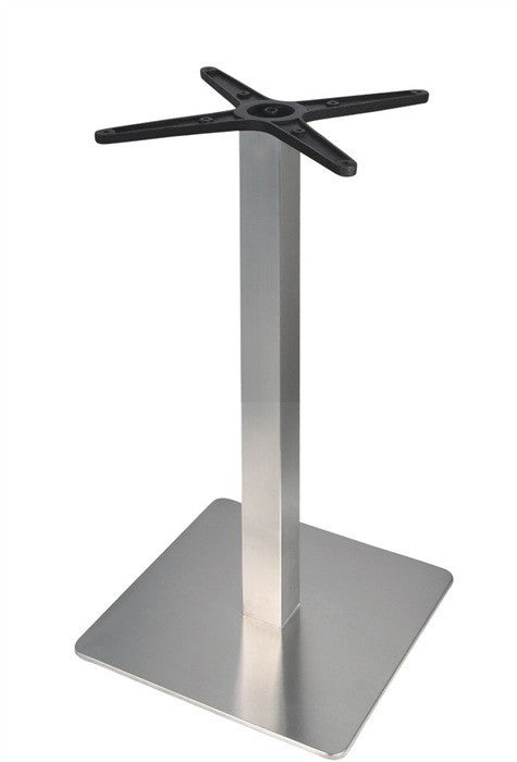 Base de mesa RHIN, aço inoxidável, base de 45 x 45 cms, altura 73 cms, polido satin