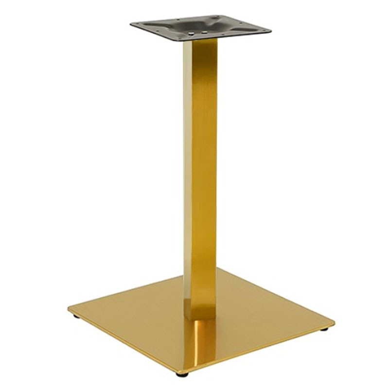 Base de mesa TROCADERO 72DO, aço inoxidável, dourada, base de aço de 8mm. 45 x 45 cms, altura 72 cms