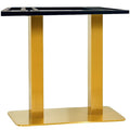 Base de mesa TROCADERO RT72DO, aço inoxidável, dourada, base de aço de 8mm. 70 x 40 cms, altura 72 cms