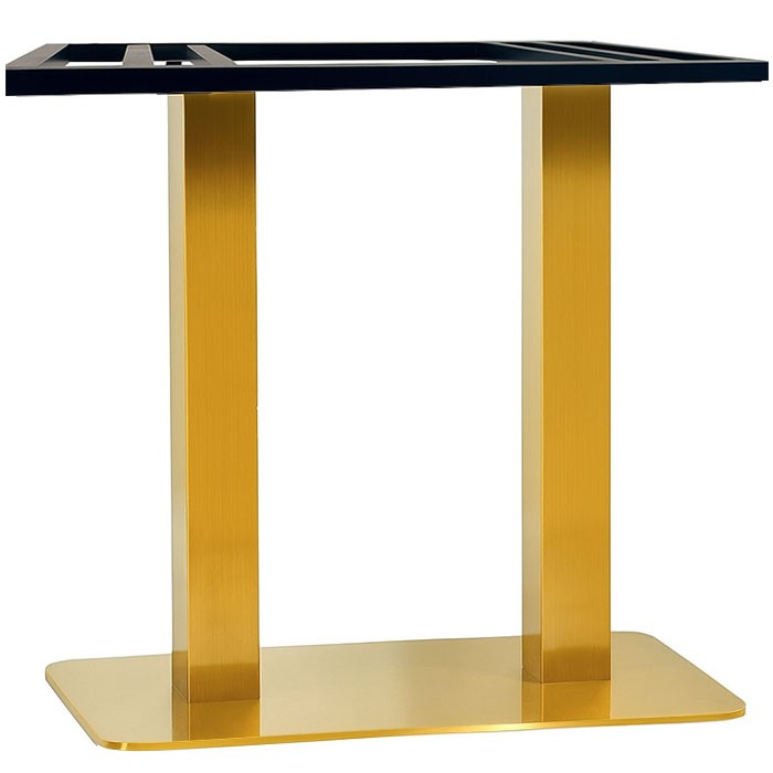 Base de mesa TROCADERO RT72DO, aço inoxidável, dourada, base de aço de 8mm. 70 x 40 cms, altura 72 cms