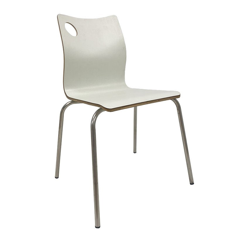 Cadeira AMELIE, aço inoxidável, laminado HPL, branco beige