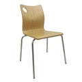 Cadeira AMELIE, aço inoxidável, laminado HPL, cor natural