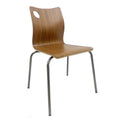 Cadeira AMELIE, aço inoxidável, laminado HPL, cor nogueira