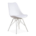 Cadeira BELLA NEW, metal, branca, coxim branco