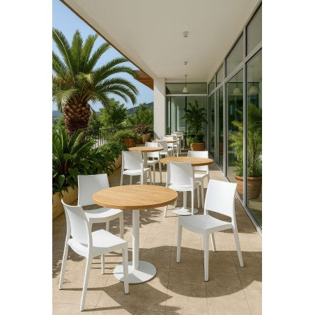 Cadeira CAPRI, empilhável, tratamento anti UV, polipropileno branco