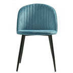 Cadeira CARNAVAL SKY BLUE, metal, tecido veludo azul com carnaval