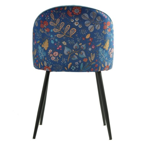 Cadeira CARNAVAL SKY BLUE, metal, tecido veludo azul com carnaval
