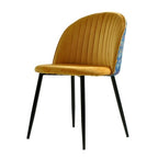 Cadeira CARNAVAL YELLOW, metal, tecido veludo amarelo com carnaval