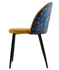 Cadeira CARNAVAL YELLOW, metal, tecido veludo amarelo com carnaval
