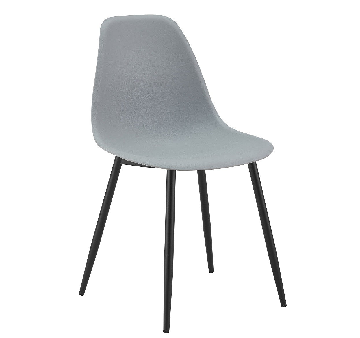 Cadeira CLUNY, metal cor preto, polipropileno cinza