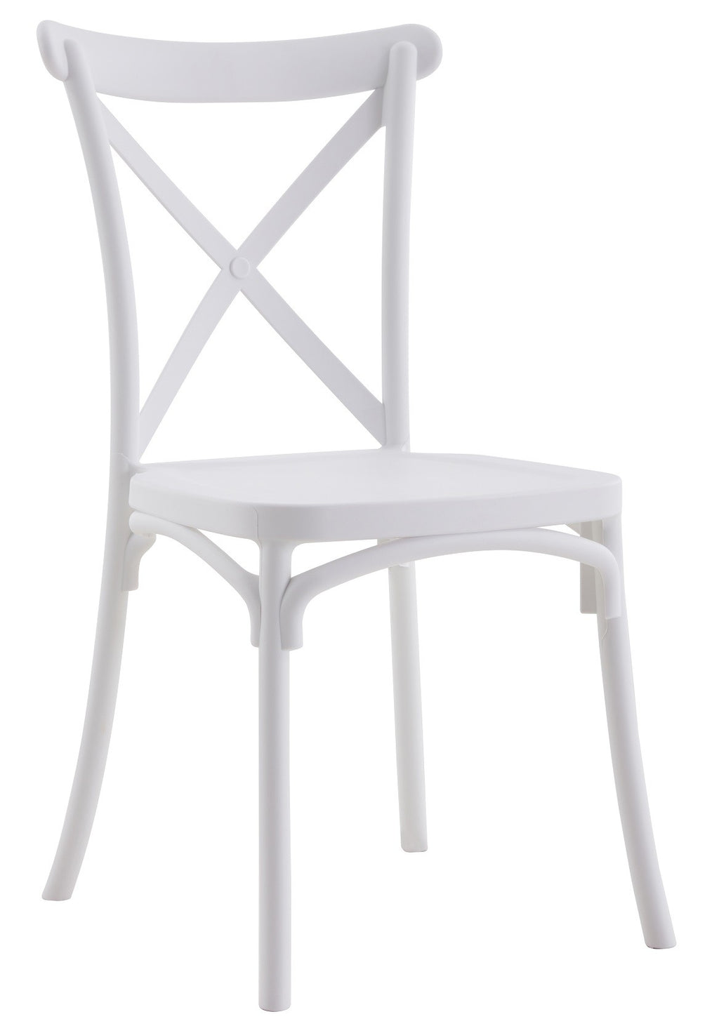 Cadeira CORFÚ, empilhável, tratamento anti UV, polipropileno branco