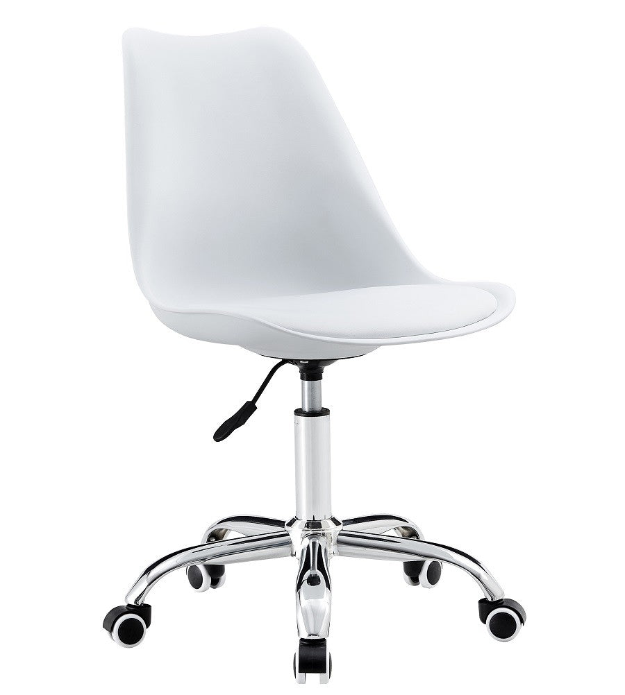 Cadeira de escritório TORRE GBL, giratória, branca, coxim branco