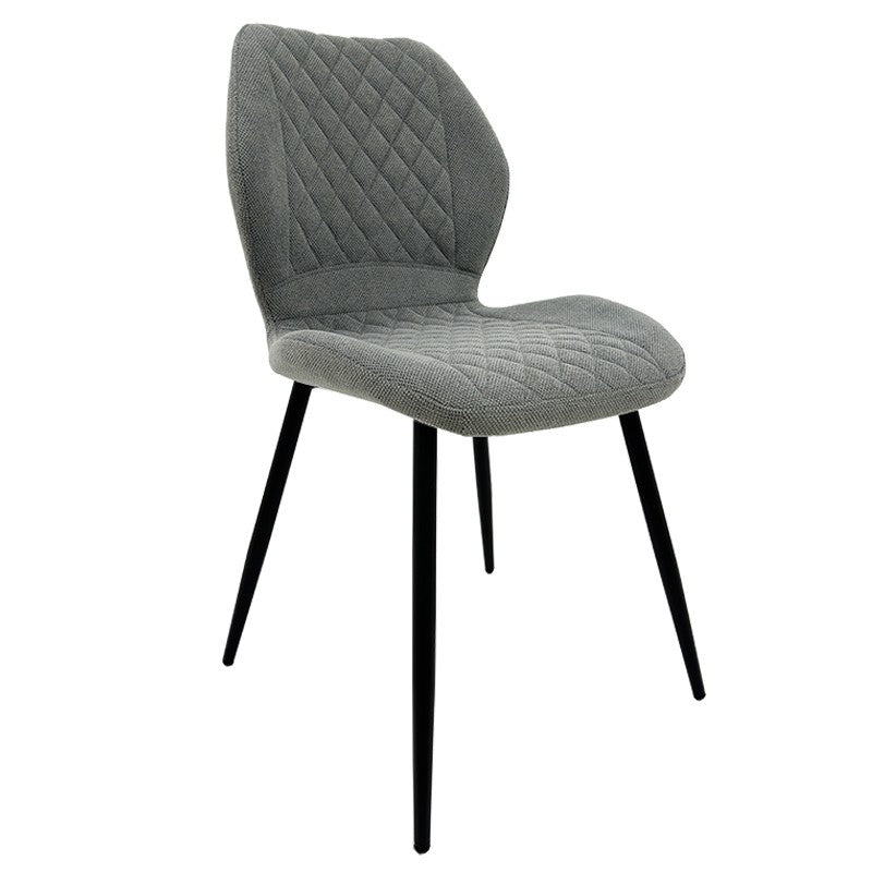 Cadeira DINARD, metal, tecido linen cinza