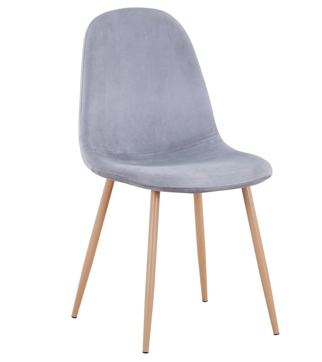 Cadeira EPOQUE NEW, base de metal, veludo cinza 19