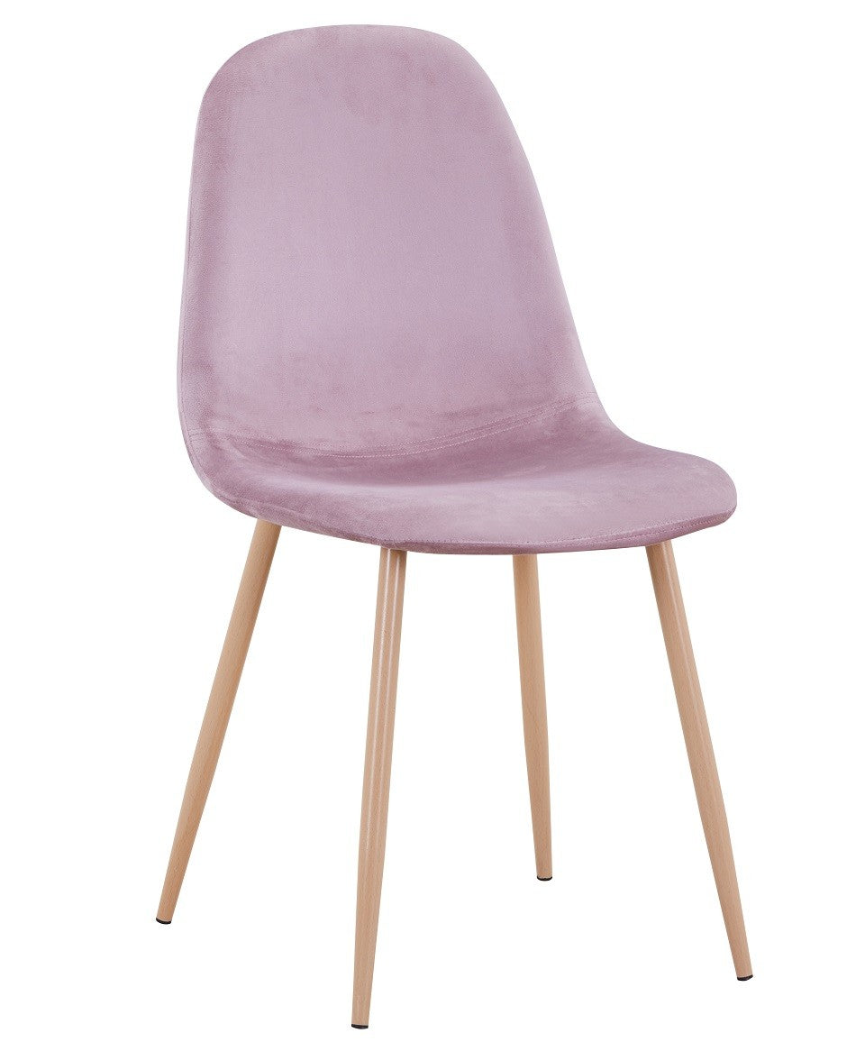 Cadeira EPOQUE NEW, base de metal, veludo rosa 25