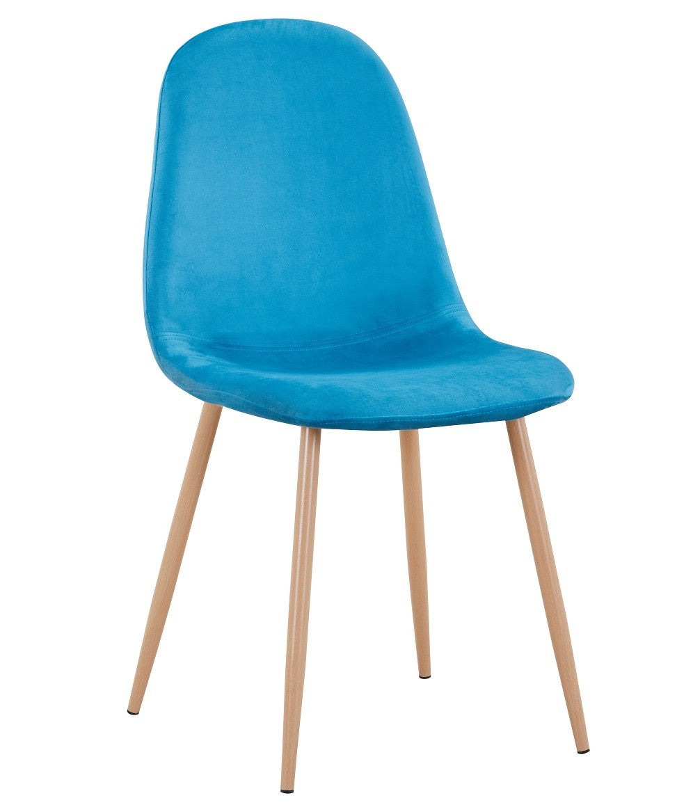 Cadeira EPOQUE NEW, base de metal, veludo turquesa 59