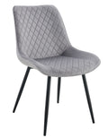 Cadeira FELICIA, metal, tecido veludo cinza light