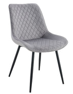 Cadeira FELICIA, metal, tecido veludo cinza light