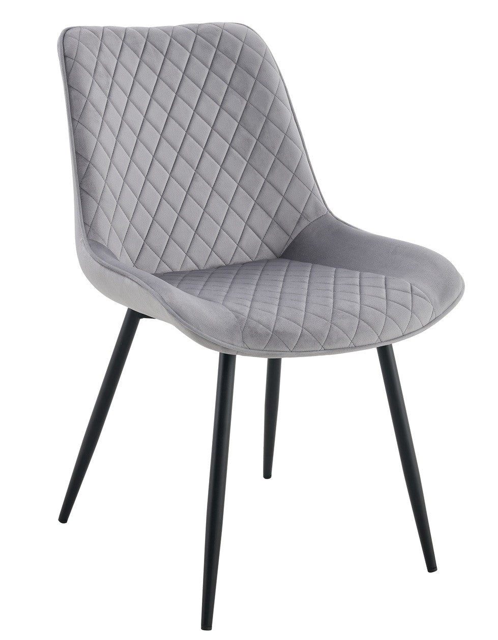 Cadeira FELICIA, metal, tecido veludo cinza light