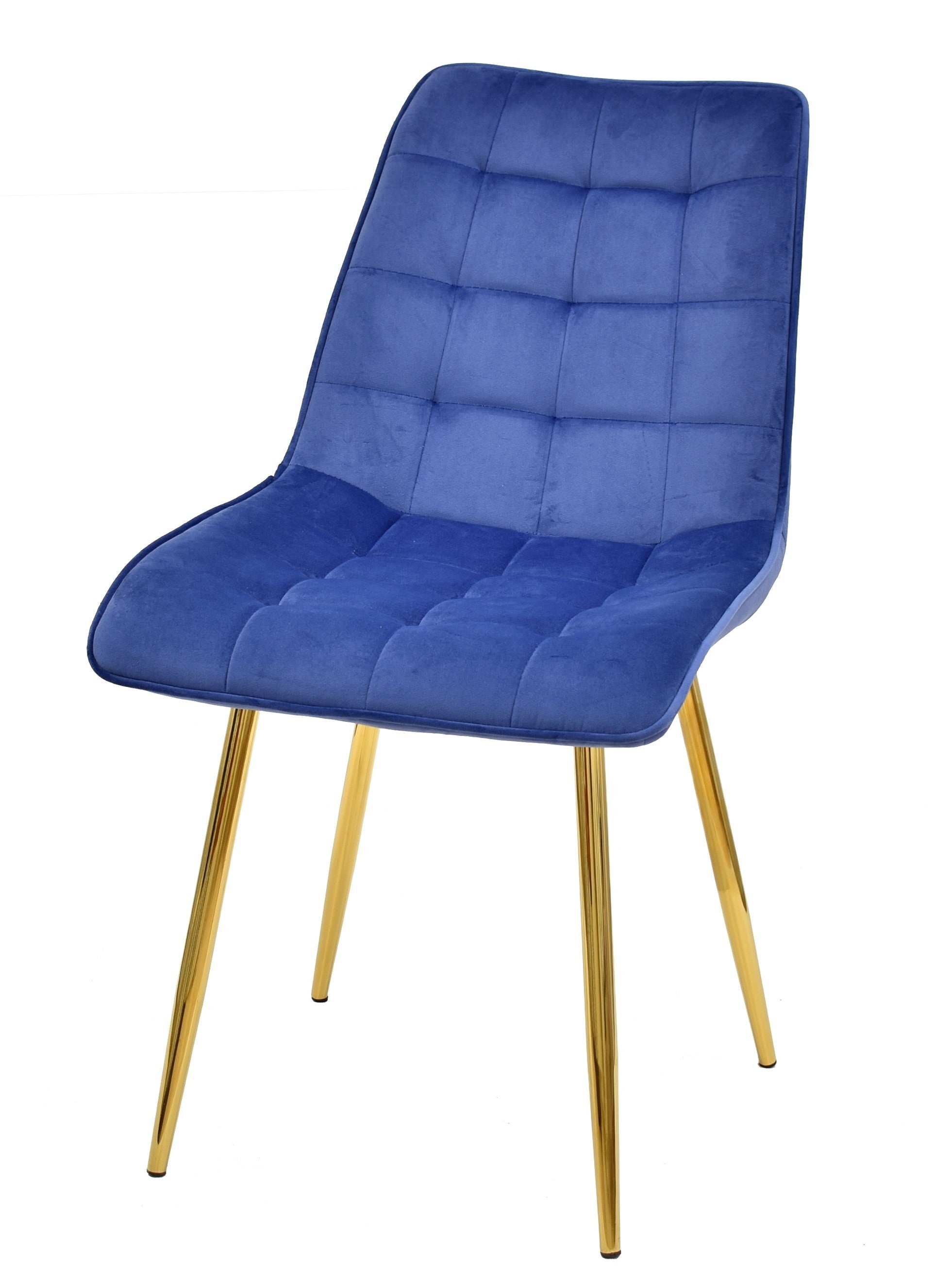Cadeira GILDA metal, tecido veludo azul