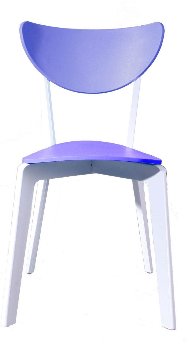 Cadeira LINA, empilhável, polipropileno branco e azul