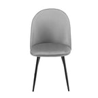 Cadeira MAGDA NEW, metal, tecido veludo cinza