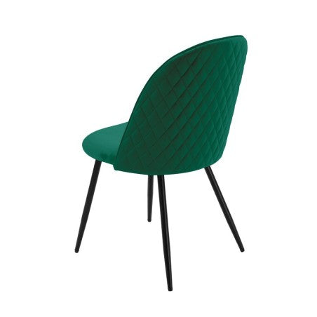 Cadeira MAGDA NEW, metal, tecido veludo verde