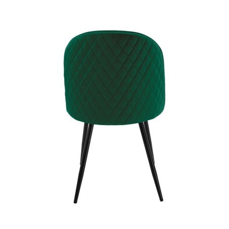 Cadeira MAGDA NEW, metal, tecido veludo verde