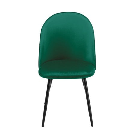 Cadeira MAGDA NEW, metal, tecido veludo verde