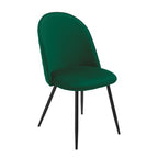 Cadeira MAGDA NEW, metal, tecido veludo verde