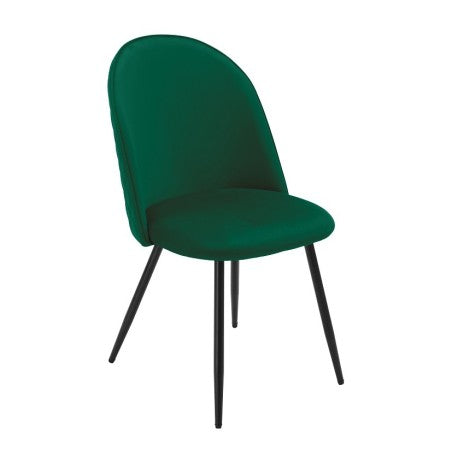 Cadeira MAGDA NEW, metal, tecido veludo verde
