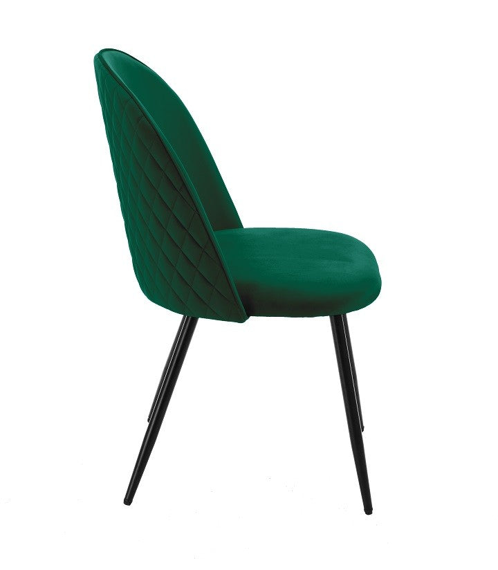 Cadeira MAGDA NEW, metal, tecido veludo verde